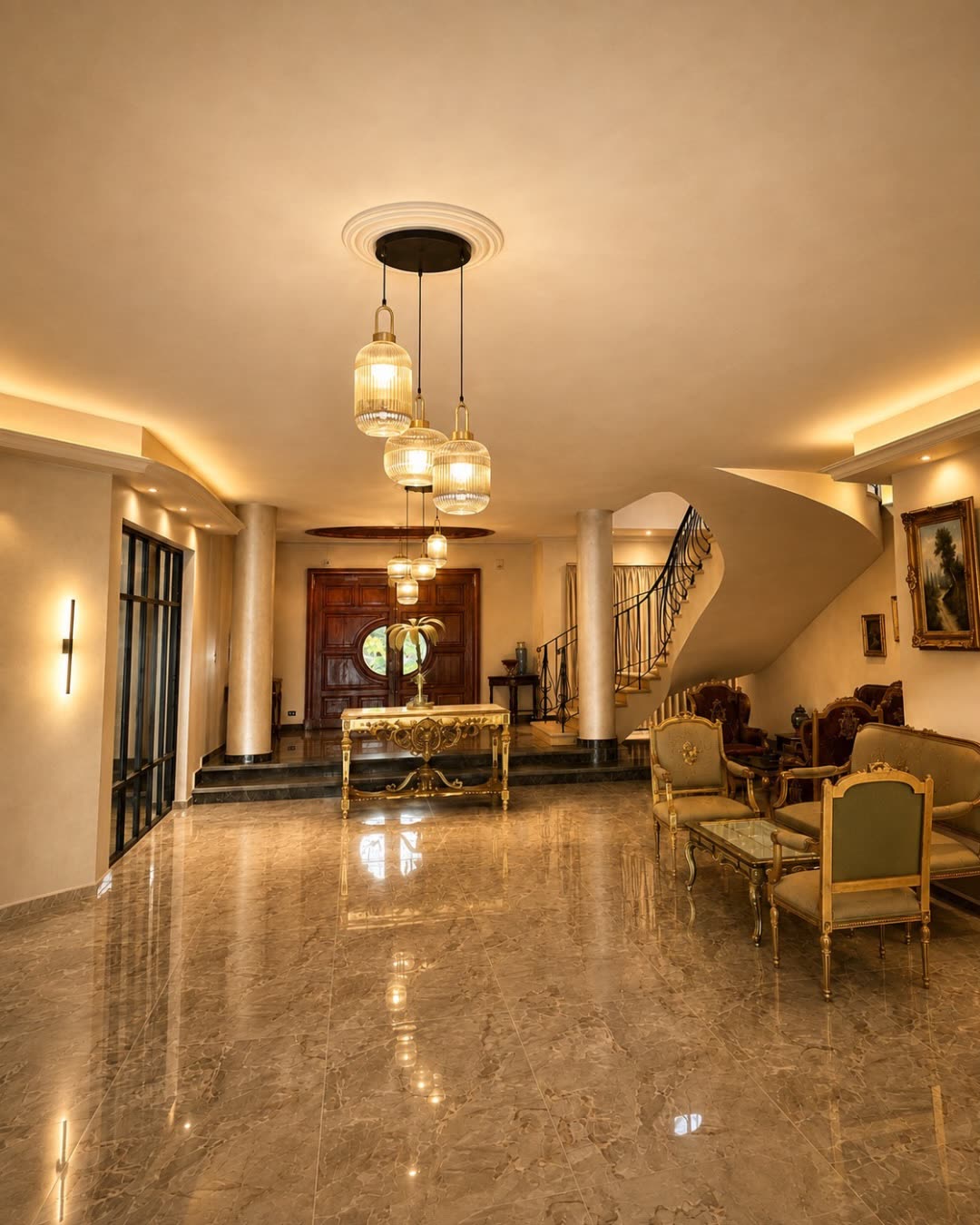 The villa entrance hall
